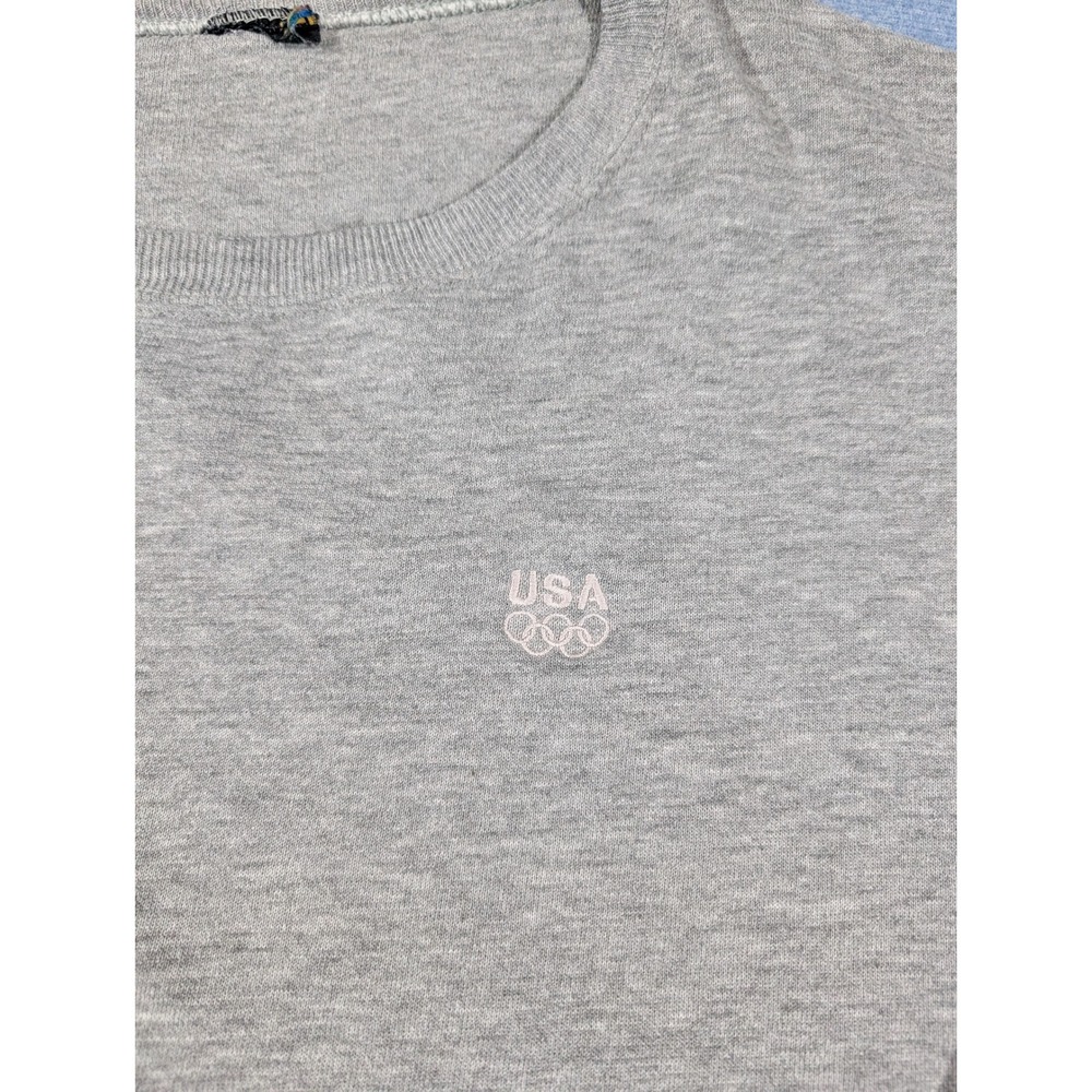 Team USA Olympics Embroidered Crewneck Sweatshirt Grey Fleece Pullover JCP - Picture 2 of 7